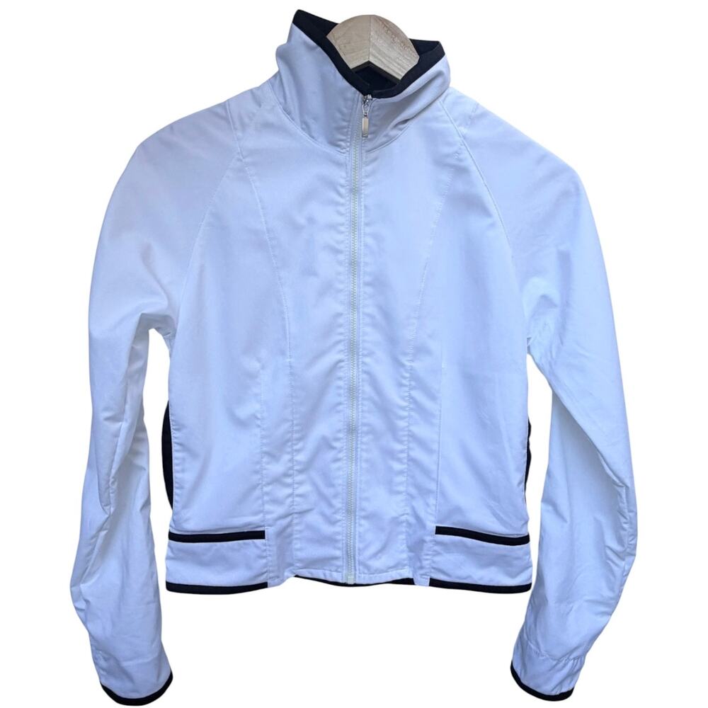 Nike Womens Small White Full Zip Athletic Jacket Running Lightweight Zip Up